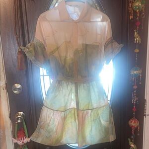 Zara Peach Shirt Dress with Belt